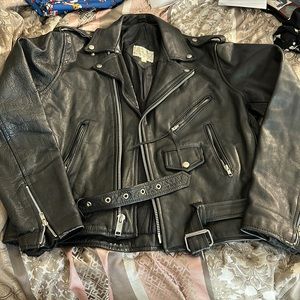 Bellavia Heavy leather Motorcycle Jacket Sz L